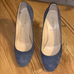 J. Crew Blue Suede Heels
